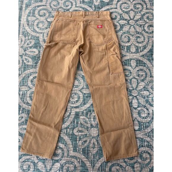 Dickies Men's Relaxed Fit Duck Canvas Carpenter Work Pants Khaki - Size 34x32 - Picture 3 of 11